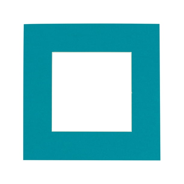 Teal Acid Free 16x16 Picture Frame Mats with White Core Bevel Cut for