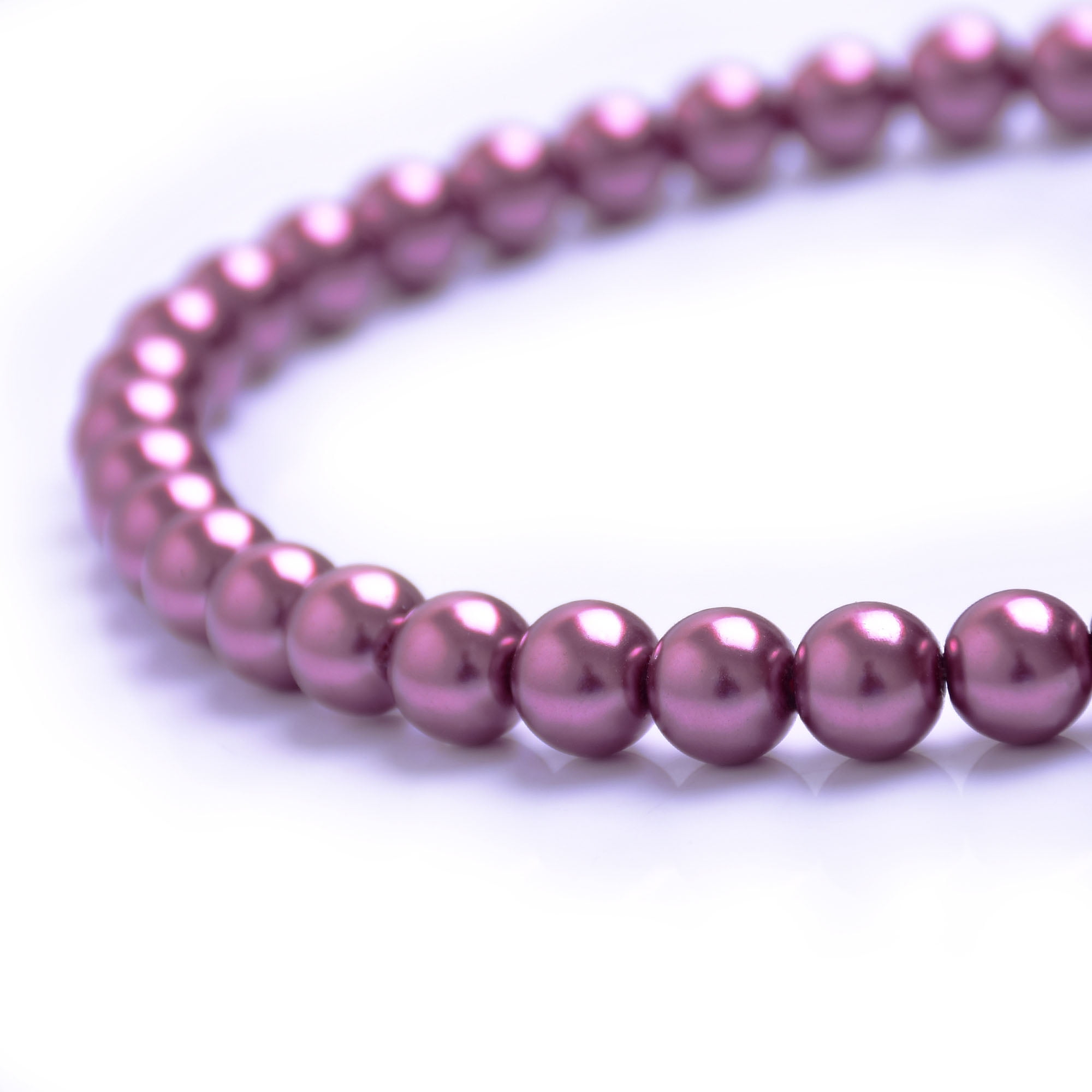 Pearlized 6mm x 100 or 8mm x 50 Round 4mm x 200 Lilac Glass Pearl Beads