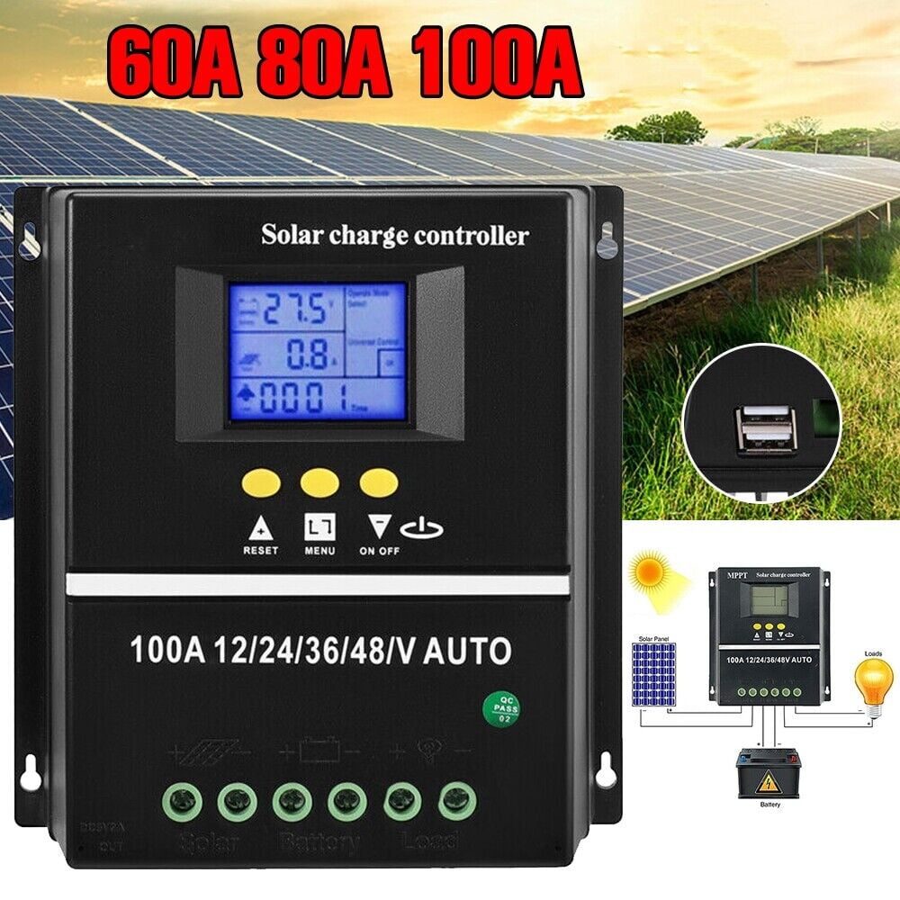 Solar Efficiency Unleashed: 60A-100A MPPT Solar Charge Controller, Multi-functional LCD Display, Safe Voltage Protection Secures Your Investment