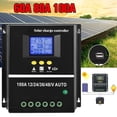 thumbnail image 2 of Comprehensive Voltage Protection, Advanced Algorithm Solar Charger Controller 60A 80A 100A Intelligent Solar Panel Regulator Multi-Function LCD Display User-Centric Design for 12V 24V 36V 48V Systems, 2 of 5