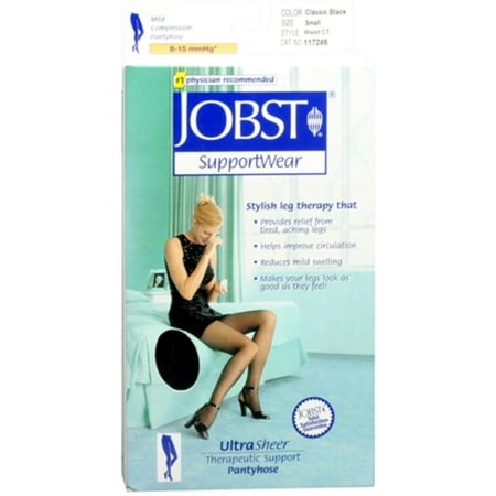 JOBST ULTRASHEER WAIST 8-15 CLOSED TOE CLASSIC BLACK SM