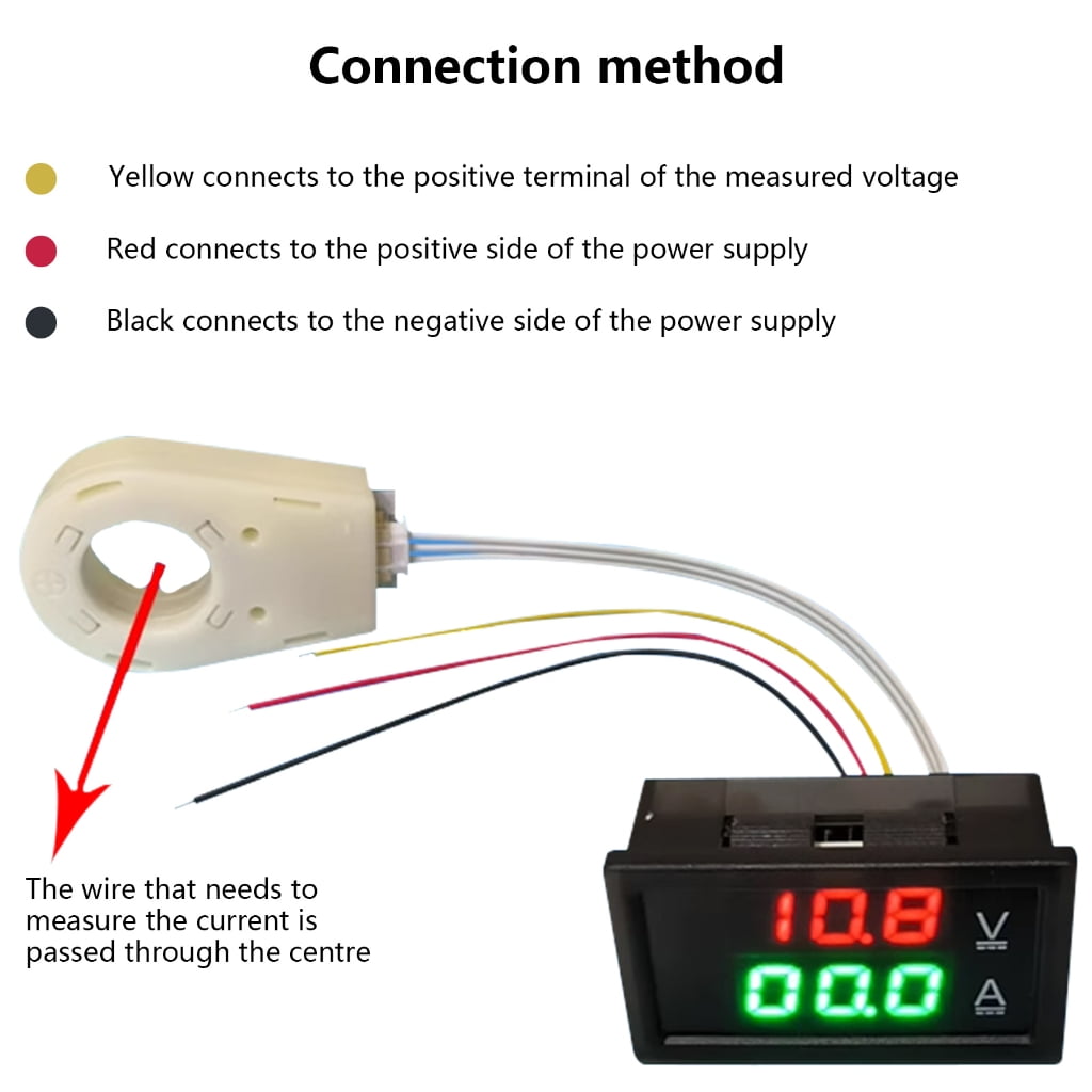 WINDLAND Digital Voltmeter Ammeter DC300V 50-400A Amp Voltage Current Meter Tester 3Bit Double LED Display Panel