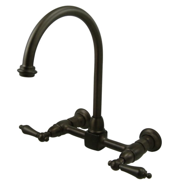 Kingston Brass Restoration - Grifo de cocina para montaje en pared, 8 pulgadas, bronce aceitado