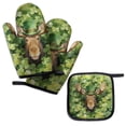 thumbnail image 2 of Happy Moose Welcome St Patrick's Day Lucky Shamrocks Clover Pot Holder Deer Wild Animals Lover Heat Resistant Cooking Accessories - 22001, 2 of 5