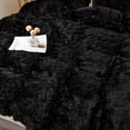thumbnail image 3 of HAOK Twin Plush Shaggy Duvet Cover Set With 1 Pillow Shams,1 Pillowcases,3 Piece,Black, 3 of 5