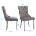 thumbnail image 2 of MIKIBAMA High-End Tufted Velvet Dining Chair Set of 4, Solid Wood with Chrome Stainless Steel Legs and Nailhead Trim, Gray Chrome, 2 of 9