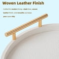 thumbnail image 3 of MODE HOME 2 Piece White Round Serving Tray with Handles, Woven-Texture Faux Leather Ottoman Tray for Living Room, Decorative Tray for Coffee Table Home Decor, 3 of 8