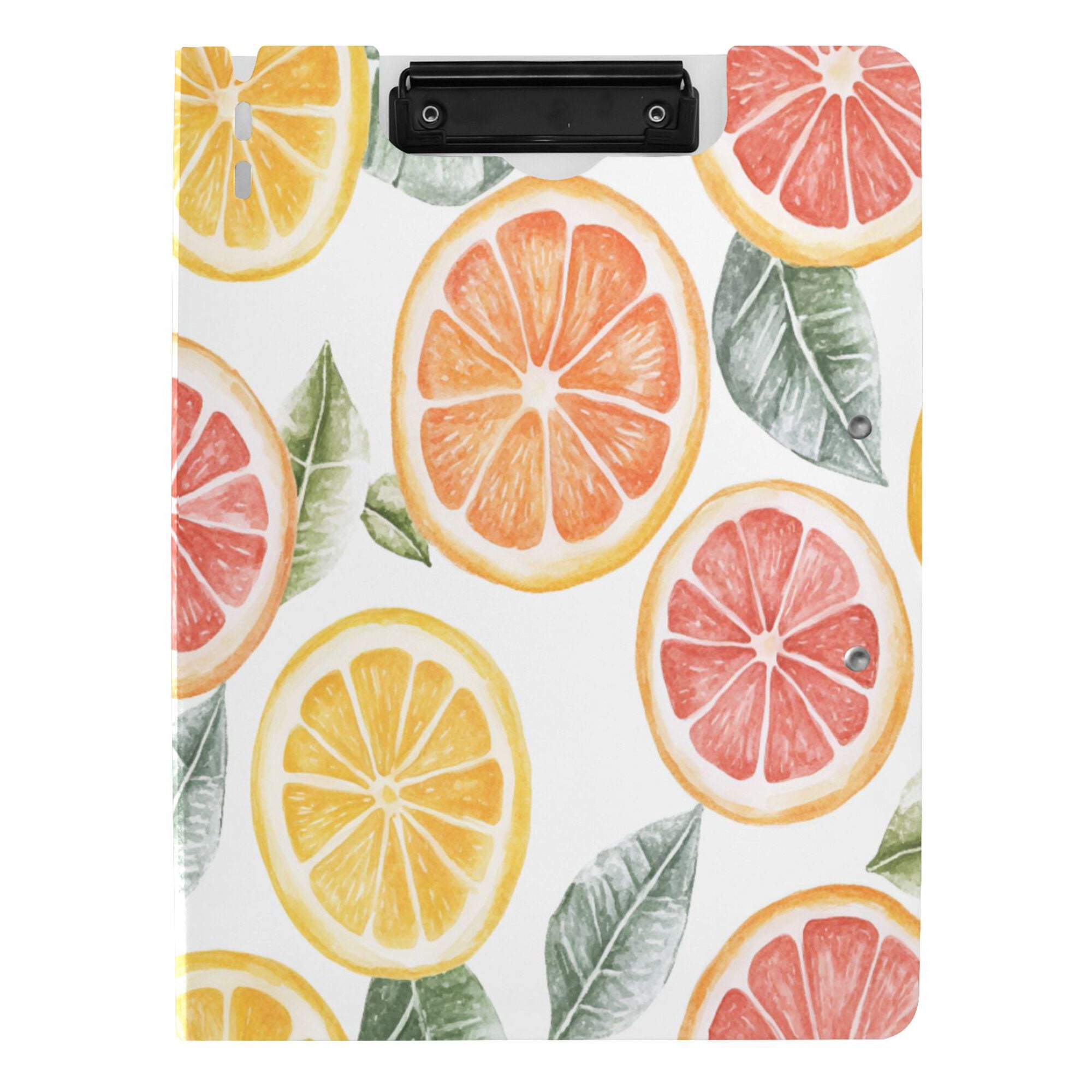 FORMRS A4 Clipboard Folder with Pen Holder Horizontal Foldable School Office Binder, Candy Grapefruit Slices