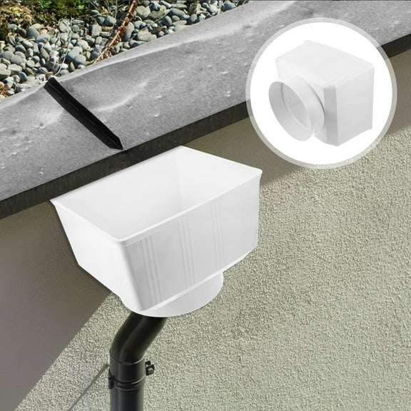 Clispeed White PVC Rain Gutter Downspout Connector for Efficient Roof Rainwater Drainage