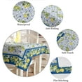 thumbnail image 5 of Blue Bohemia Mandala Tile Tablecloth Waterproof for Round/Rectangle/Oval/Square Tablecloth 54x54 in, Boho Summer Lemon Floral Yellow Table Cloth Cover for Fall Baby Shower Christmas Wedding Party, 5 of 6