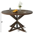 thumbnail image 3 of ChVans 47" Round Dining Table for 4 People, Rustic Farmhouse Wooden Round Table for Kitchen Living Roon Dinning Room, 3 of 11