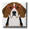 thumbnail image 1 of Epic Graffiti 'Beagle Wearing Hipster Glasses 2' by Olga and Alexey Drozdov, Canvas Wall Art, 37"x37", 1 of 8