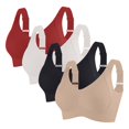 thumbnail image 3 of Sakmal Workout Womens Sports Bras 4 Pack Gym Compression Red Solid Ladies Sports Bras L, 3 of 4