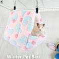 thumbnail image 6 of PULLIMORE Small Animals Hammock Cage Pets Winter Warm Bed Sleeping Playing Hanging House for Hamster Guinea Pig Hedgehog Rat Bird Mice (L, Khaki Heart), 6 of 7