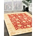 thumbnail image 3 of Ahgly Company Machine Washable Indoor Round Abstract Sun Yellow Area Rugs, 5' Round, 3 of 7
