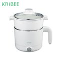 thumbnail image 1 of KRIBEE Electric Hot Pot Rapid Noodles Cooker 1.2L Stainless Steel Mini Pot with Temperature Control/PP, 1 of 8