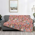 thumbnail image 2 of Yiaed Color Flowers Print Blanket Throw Blanket Soft Cozy Flannel Blanket for Home Bed Sofa Couch Chair-40"x30", 2 of 6