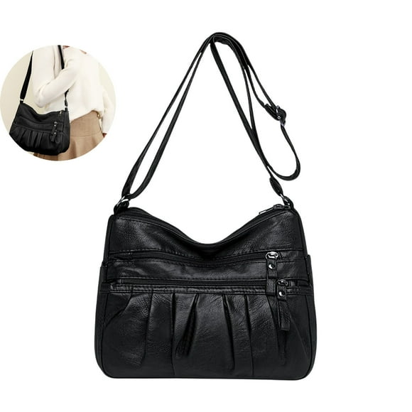 Dvruxg Waterproof Women's Crossbody Handbags, Soft Leather Shoulder Bag with Multi Pockets for Ladies Satchel Messenger Purse