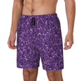 thumbnail image 1 of Fotbe Purple Glitter Traje de Baño para Hombre – Shorts de Natación de Secado Rápido con Forro y Bolsillos-XX-Large, 1 of 6