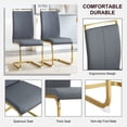 thumbnail image 5 of TesNus Dining Chairs Set of 2 Dark Gray PU Leather Golden C-Shaped 39.4 Inch for Kitchen, 5 of 9