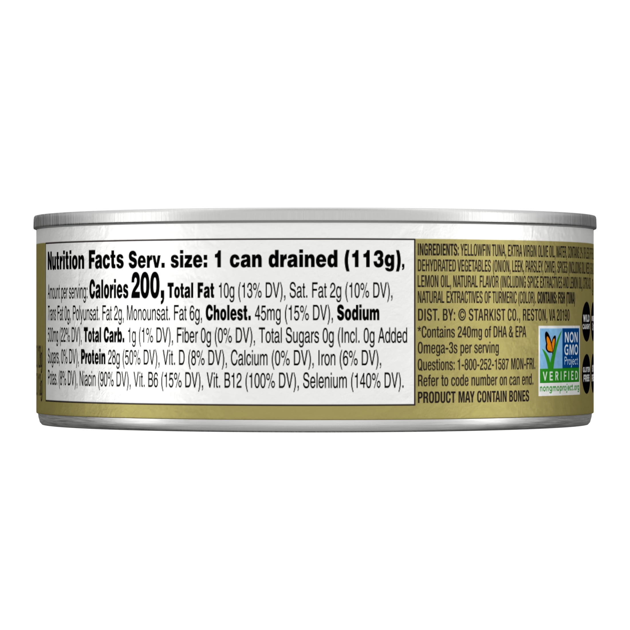 (8 pack) StarKist E.V.O.O. Solid Yellowfin/Light Tuna in Extra Virgin Olive Oil, Lemon Dill, 4.5 oz Can, Packaging May Vary