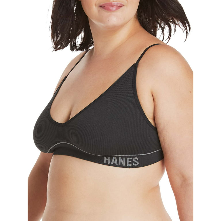Hanes Womens ComfortFlex Fit Easy On Zip Front Wirefree Sports Bra, XL 