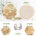 thumbnail image 4 of Yayeee 6 PCS Drink Coasters with Holder Set Woven Absorbent Round Tabletop Hot Pad, Beige Clouds, 4 of 7