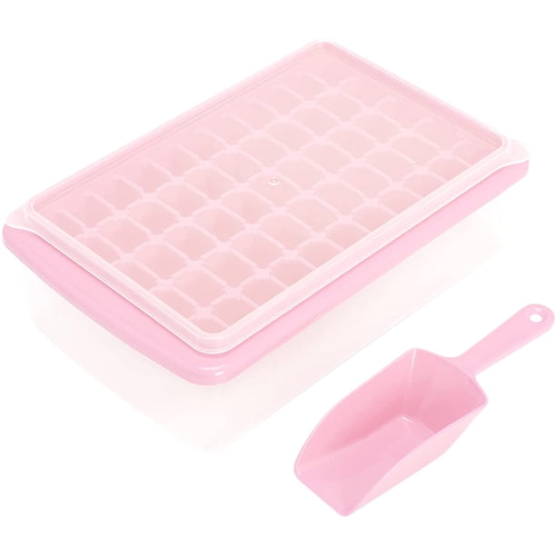 SAYOO Kit de moldes para hacer hielo, bandeja de cubitos de hielo de 55 compartimentos divididos con pala de tapa de cesta, accesorio de barra de cocina SAYOO Moda