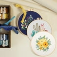 thumbnail image 5 of Adeeing Embroidery Starter Kit 3 Sets Cross Stitch Kit for Adults Beginners with Embroidery Patterns, Hoops, Instructions, Threads and Needles, 5 of 7