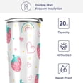 thumbnail image 4 of GZHJMY Strawberry Fruit Tumbler with Lid & Straw,Reusable Double Wall Stainless Steel Vacuum Insulated Travel Mug, 4 of 7