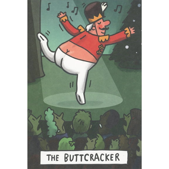 Recycled Paper Greetings The Buttcracker: Man Ballet Dancing Under Spotlight Humorous / Funny Christmas Card