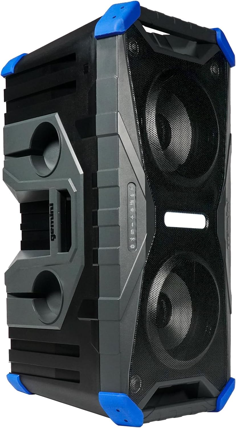 Gemini Sound SoundSplash 400W Floating Waterproof Wireless Bluetooth Speaker, LED Light Show, Dual 8 Woofers & NFC Pairing - Perfect for Pool Parties, Beach, Travel & Home Fun Blue/Gray