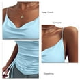 thumbnail image 4 of Camisa sin mangas con tirantes finos, camiseta sin mangas de color liso profundo y corte entallado para mujer, camisola con escote en V profundo optimizada para la excelencia, 4 of 5