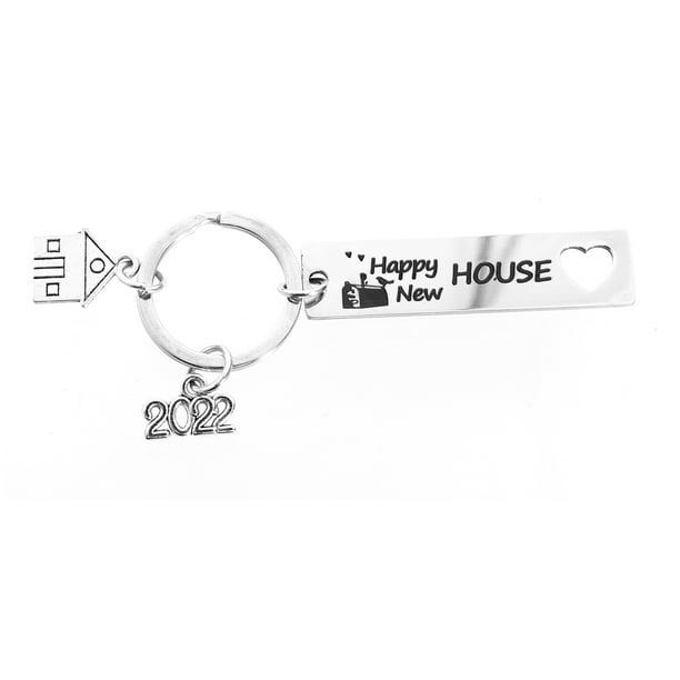 Llavero de acero inoxidable llavero llavero llave círculo de casa dulce casero regalo