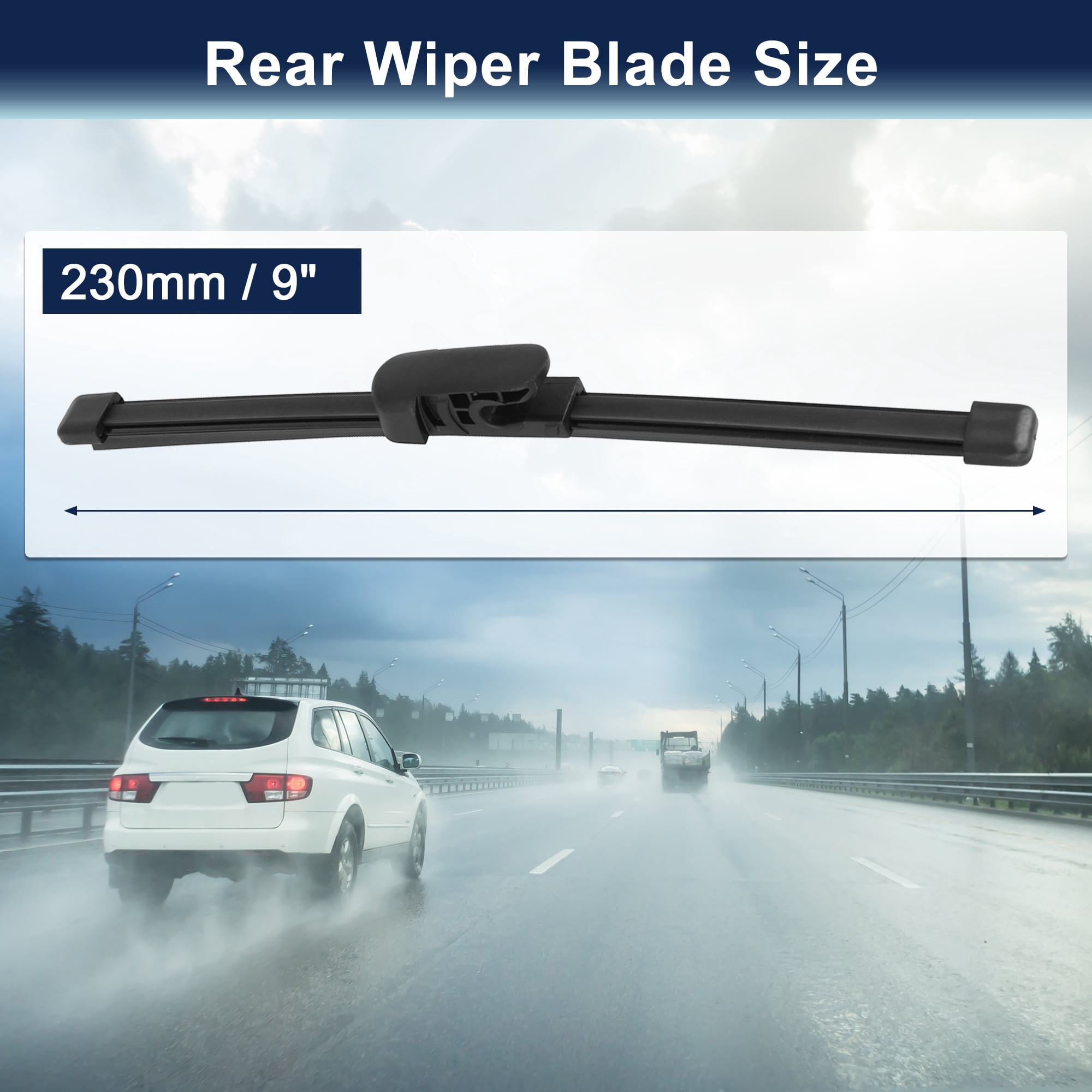 Unique Bargains 9" Rear Wiper Blade All Season Automotive Wiper Blade "Wiper Blade" - 9"