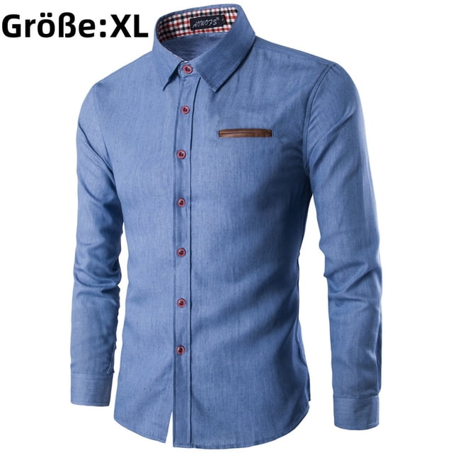 Camisa vaquera de manga larga para hombre, camisa casual para hombre