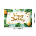 thumbnail image 2 of Colorful Pineapple Happy Birthday Banner Tropical Leaf Decoration Event Background for Birthday Party Summer Celebration Photo Shoot, 2 of 7