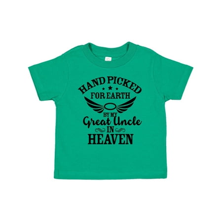 

Inktastic Handpicked for Earth by My Great Uncle in Heaven Gift Toddler Boy or Toddler Girl T-Shirt