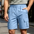 thumbnail image 3 of Havenre Men's Hiking Cargo Shorts Lightweight Athletic Shorts for Outdoor Fishing Camping Loose Fit Casual Summer Drawstring Elasic Waist Golf Short Pants with Multi Pockets, 3 of 10