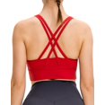 thumbnail image 1 of SURJDE Women's Strappy Sports Bra Medium Support Workout Training Top, 1 of 6