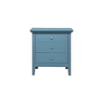 thumbnail image 3 of Homestock Old World Charm Nightstand - Dovetailed Drawers for Bedroom Storage, Stylish Nickel Hardware, Painted Nightstand, Floor Mountable-Color:Teal,Size:3 Drawer, 3 of 5