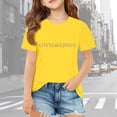 thumbnail image 2 of Zhuashum T-Shirts Fille Col Rond Coupe Ample Manches Courtes Blouse Graphique Rétro Printemps Été Vêtements Ado Jaune 13-14 Ans, 2 of 8