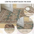 thumbnail image 4 of Washable Area Rug, 5x7 Non-Slip Boho Vintage Living Room Bedroom Rug with Rubber Backing, Low Pile Faux Wool Soft Distressed Rug Floor Carpet for Living Room, Laundry, Kids Playroom, 4 of 11