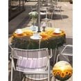 thumbnail image 5 of Fsddascl Sunflower Farmhouse Outdoor Tablecloth - 60 Inch Round Dining Table Cover, Summer Watercolor Botanical Floral Waterproof Outdoor Table Cloth with Umbrella Hole & Zipper for Picnic/Patio, 5 of 7