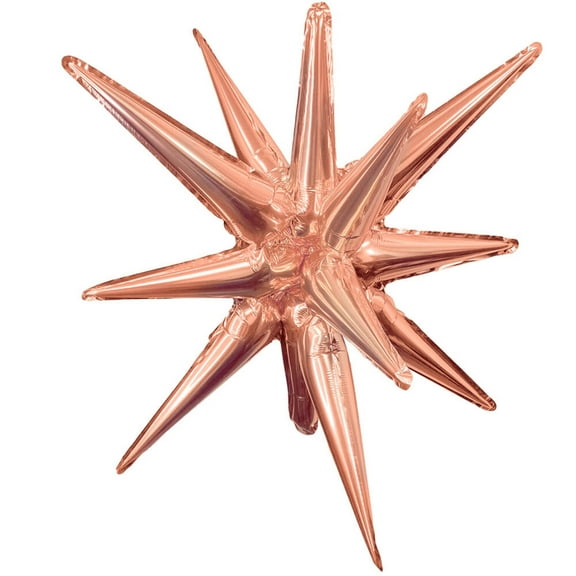 27 inch 3D Star-Burst All-In-One - Metallic Rose Gold (Air-Fill Only) Foil Mylar Balloon - Party Supplies Decorations