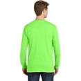 thumbnail image 2 of Port & Co Adult Male Men Plain Long Sleeves T-Shirt Neon Green Small, 2 of 2