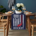 thumbnail image 2 of Navy Blue American Flag Table Runner - 48 Inch Long, Kitchen Dining Table Runner Dresser Scarves, Abstract Red Hockey Stripes Us Flag Farmhouse Decor for Coffee Tables Wedding Party Banquet, 2 of 8