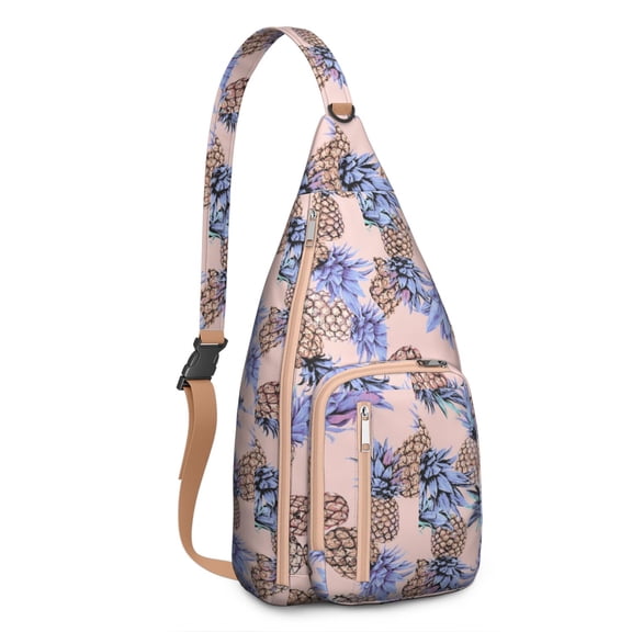 Golden Pineapple Crossbody Bag – Sweet & Fresh Aesthetic, Lightweight Water-resistant Shoulder Bag for Summer Outings & Vacation Essentials