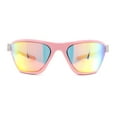 thumbnail image 2 of Womens 90s Sport Fashion Triangular Shape Wrap Plastic Sunglasses Pink - Pink Mirror, 2 of 4