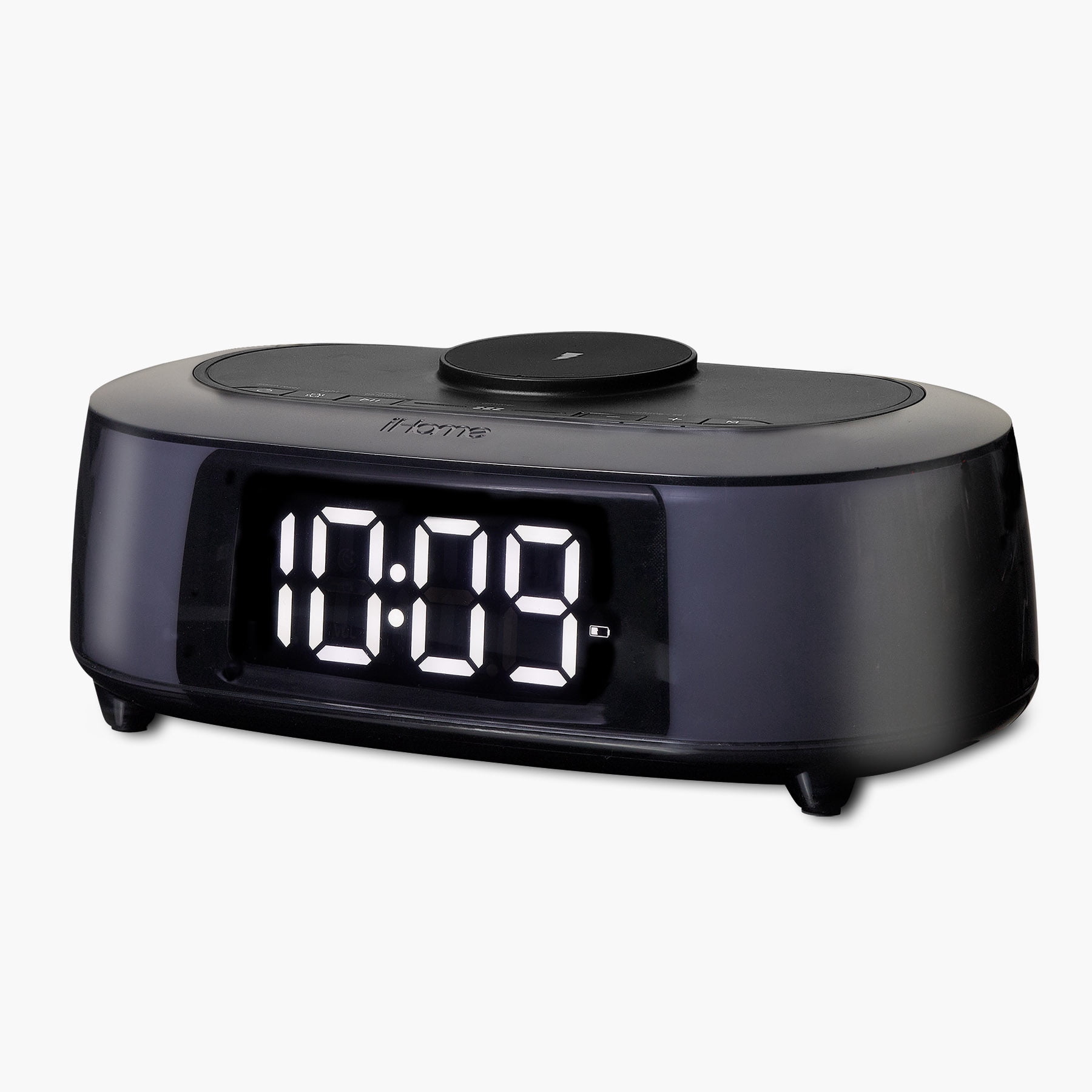 iHome Alarm Clock Radio with Wireless Charger, Bluetooth Speaker, and 2 USB Chargers (iBTW282)
